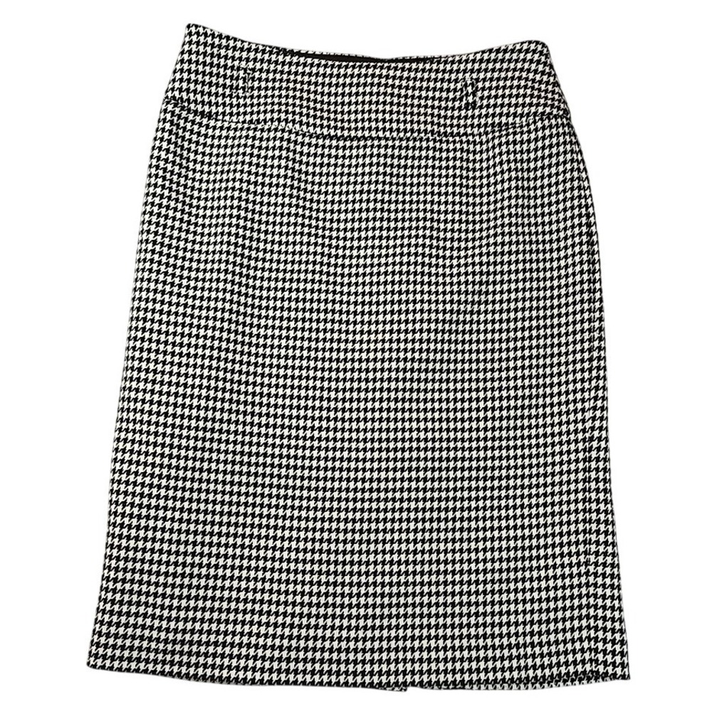 White House‎ Black Market Long Pencil Skirt, Black & White Houndstooth Size 2